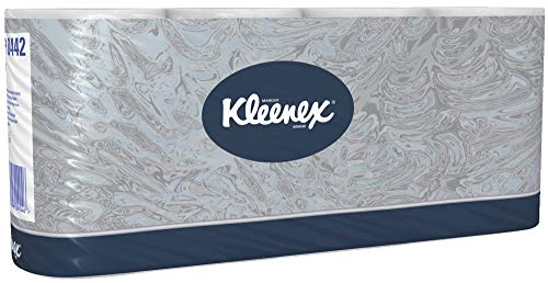 KLEENEX 8440 Kleinrollen Toilet Tissue - 3-lagig, geprägt, super-hochweiß mit 350 Blatt, 6 Rollen pro Pack