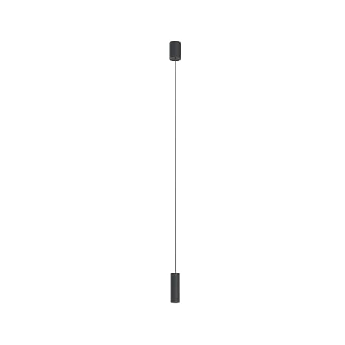 Licht-Erlebnisse Hängelampe Metall schmal Ø 4 cm H: max. 130 cm verstellbar für R35 GU10 Schwarz Modern Hängeleuchte Küche Esszimmer Wohnzimmer