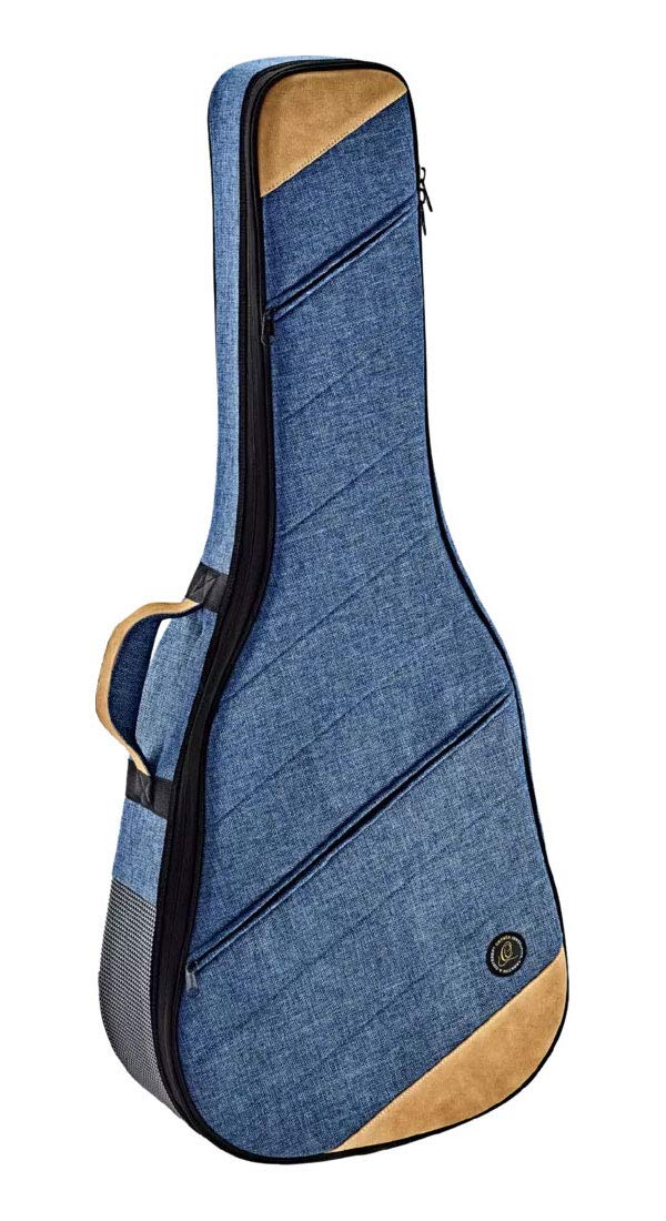 Ortega Guitars gepolstertes Soft Case - für Dreadnought Gitarren - Leinen, Baumwolle, Veloursleder - blau, ocean blue (OSOCADN-OC)