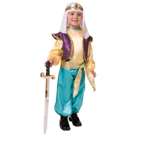 Dress Up America 551-L Jungen Costume arabischer Sultan, Mehrfarbig, Größe 12-14 Jahre (Taille: 86-96 Höhe: 127-145 cm)