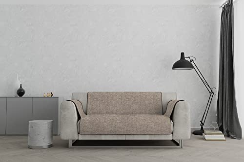 Komfort-Sofabezug, rutschfest, hergestellt in Italien, Braun, 2-Sitzer