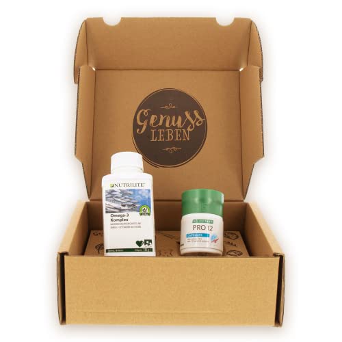 Genussleben Box mit Nutrilite Omega-3 Komplex Kapseln und Nutrilite LR LIFETAKT Pro 12 Kapseln, Nahrungsergänzungsmittel