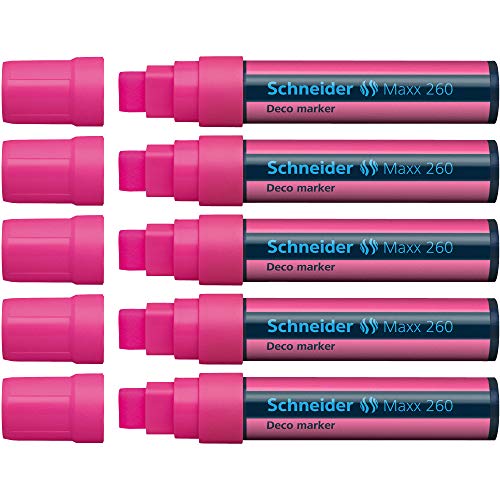 Schneider Windowmarker Deco-Marker Maxx 260, 5+15 mm, rosa, 5er Packung
