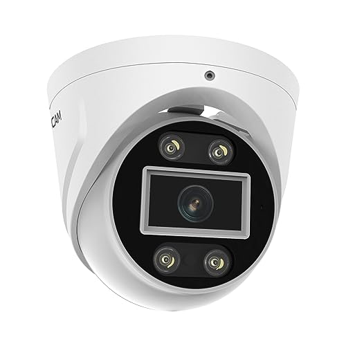 Foscam IP-Dome-Kamera für den Außenbereich, PoE, 8 MP, mit Lichtstrahlern und T8EP Sirene, Weiß