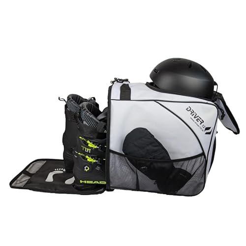 Driver13 ® Skistiefeltasche mit Helmfach weiß