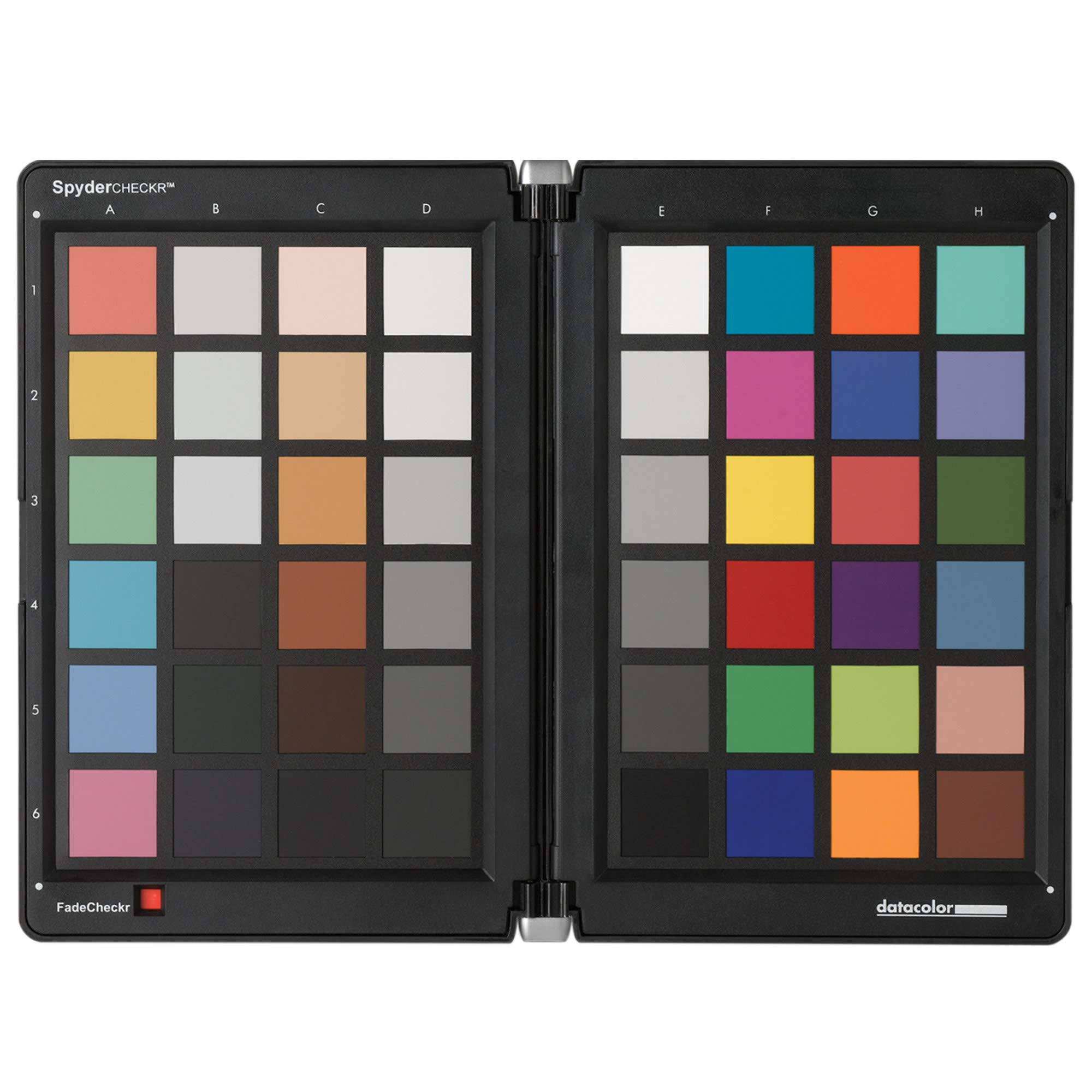 Datacolor SpyderCheckr: Farbkarte zur Kamerakalibrierung incl. Software zur Berechnung von Farbkorrektur-Presets. Profi-Version mit 48 Farbfeldern sowie vollformatige Graukarte auf der Rückseite
