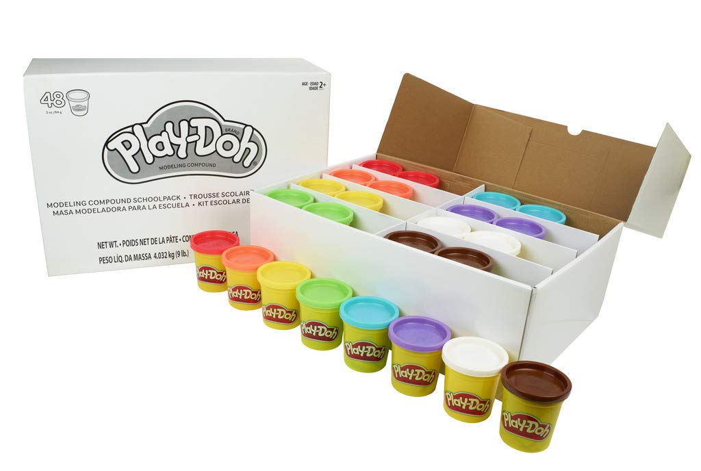 Play-Doh Super Schoolpack, 48 Dosen Knete für fantasievolles und kreatives Spielen, 8 Farben