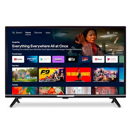 MEDION P13242 (MD 30042) 80 cm (32 Zoll) 1080p Full HD Fernseher (Android TV, Smart TV, HDR, Netflix, Prime Video, PVR, Bluetooth, Google Chromecast & Assistant)