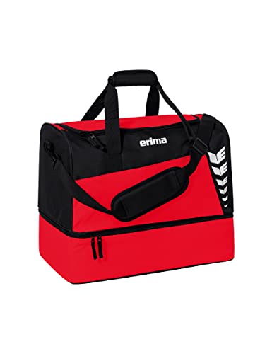 Erima Unisex Six Wings Sporttasche mit Bodenfach, rot/schwarz, M
