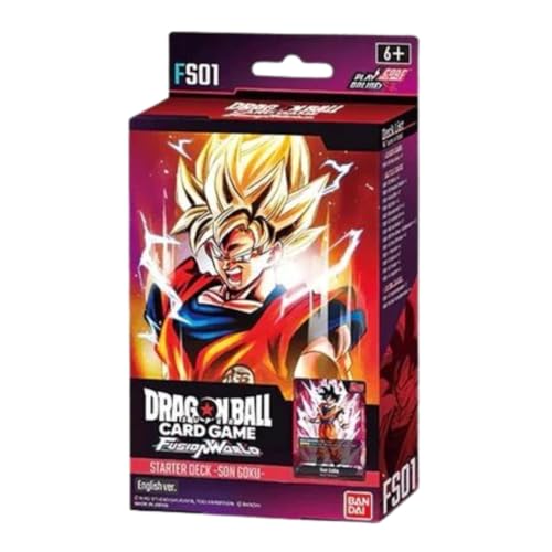 Dragonball Fusion World - Starter Deck - Englisch - direkt spielbereites Deck + Heartforcards® Versandschutz (Son Goku (FS-01))