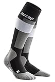 CEP - Herren Merino Skisocken mit Kompression | Grau | Größe V | XL | Merino Socken Skiing mit Polsterung | Anti Blasen Skisocken Merinowolle