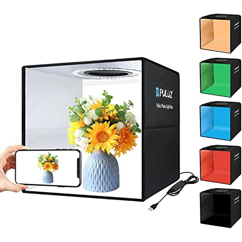 PULUZ 30cm fotobox zum fotografieren Light Box Faltbarer fotostudio lichtbox produktfotografie photobox mit weichem lichttuch & 6 PVC-hintergründen