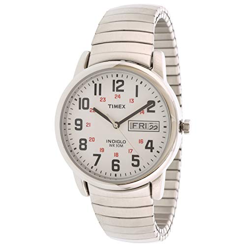 Timex Men's Easy Reader T2N091 Silver Stainless-Steel Quartz Fashion Watch