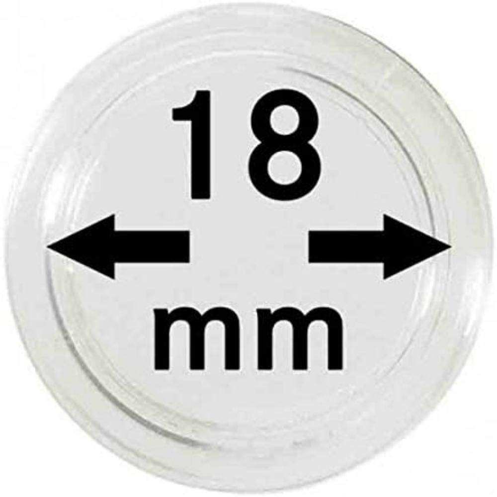 Lindner Münzkapseln für Münzen Ø 14 - 50 mm. Zur Wahl per 1, 5, 10, 100 Stück (18 mm - per 100)