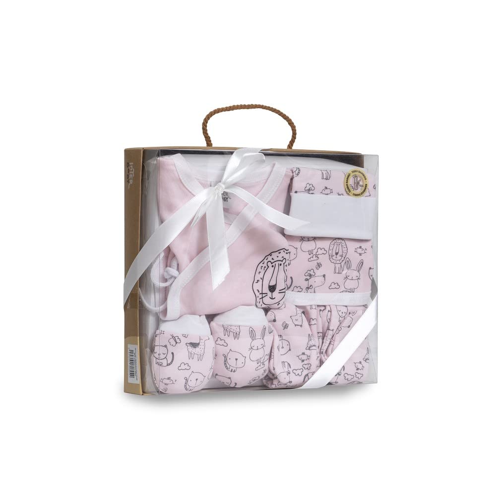 Interbaby Geschenkset für Baby-Erstsetzung, 5-teilig in rosa