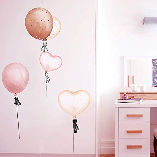 Cartoon Mädchen Wandaufkleber Diy Luftballons Topfpflanze Wandtattoo Für Haus Wohnzimmer Kinder Schlafzimmer Dekoration