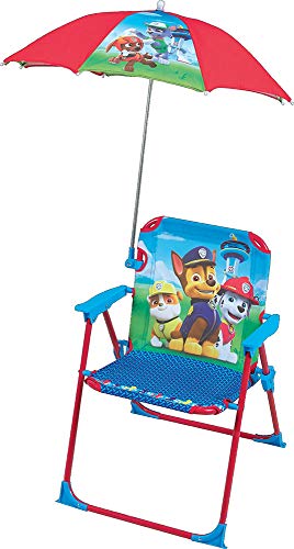 Fun House Paw Patrol Kinder-Klappstuhl mit Sonnenschirm, Stahl, blau, 38x8x50 cm