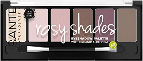 SANTE Naturkosmetik Eyeshadow Palette Rosy Shades, Lidschattenpalette, Sechs aufeinander abgestimmte Rosé-Nuancen, Hochpigmentierte Textur, 12x 6 g