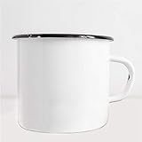 Emaille Tasse Weiß für Sublimationsdruck Rohling Blanko Kaffeebecher 12 oz 6er Pack