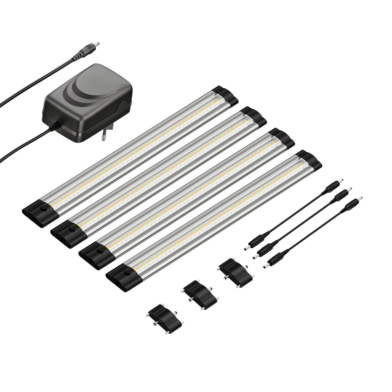 parlat LED Unterbau-Leuchte SIRIS flach 30cm je 368lm warm-weiß 4er Set