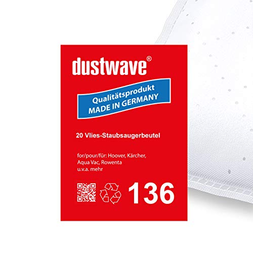 Megapack - 20 Staubfilterbeutel | Filtertüten | Staubbeutel (ca. 20L) passend für Rowenta - RB 820 Staubsauger - dustwave® Markenstaubbeutel / Made in Germany
