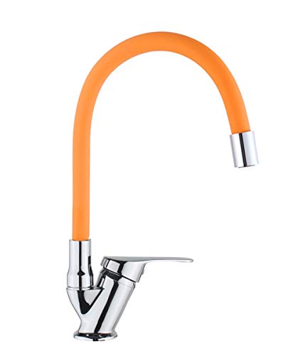 ATCO ARION Flexibel Spültischarmatur Waschtischarmatur Küchenarmatur Einhebelmischer Wasserhahn Armatur Küche Bad chrom-orange