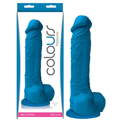 NS Novelties COLOURS - Dildo - blue - Größe 20,3 cm - Realistisch geformter Penis aus hochwertigem Silikon