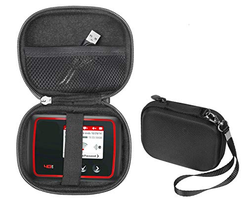 CaseSack Schutzhülle für Verizon MiFi 6620L Jetpack 4G LTE Mobile Hotspot, Netztasche für Kabel, USB und anderes Zubehör, abnehmbare Handschlaufe (Schwarz)