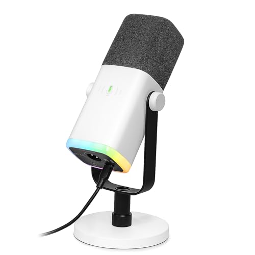 FIFINE USB XLR Mikrofon für Streaming Podcast Studio, Dynamisch Microphone Gaming PC mit Stummschalttaste, für PS4/5 Mac Mixer Soundkarten
