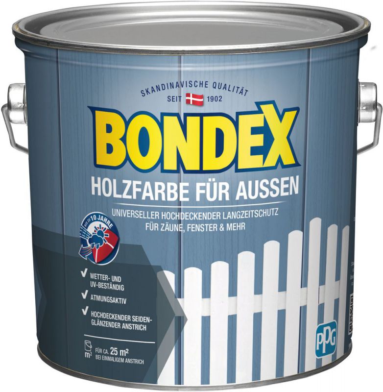Bondex Holzfarbe für Aussen Weiss 2,5 L - 428252