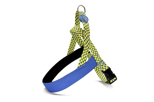 MORSO® Norwegisches Hundegeschirr, verstellbar, für große Hunde, gelb und blau, Größe L