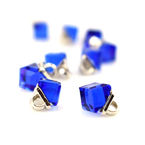 20Pcs Kunststoffknöpfe Kristall-Diamant-Chiffon- Hemd-Knopf Blau, 8mm