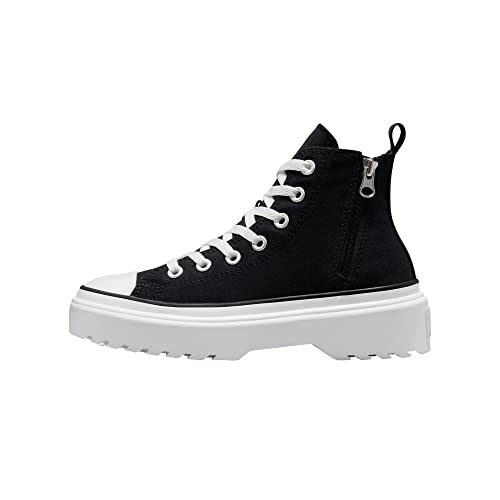 Converse Chuck Taylor All Star Lugged Lift Sneaker, Black/Black/White, 38.5 EU