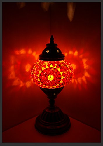 Mosaiklampe Mosaik - Tischlampe M Stehlampe orientalische lampe Orange Samarkand-Lights