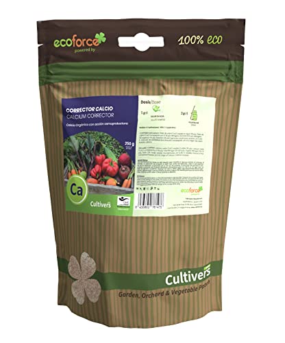 CULTIVERS Organischer Kalziumkorrekturdünger 250 g. 100% löslicher Dünger. Hochkonzentriertes Calcium für alle Arten von Pflanzen, Bäumen, Obstbäumen und Gemüse. Force Eco Fußball