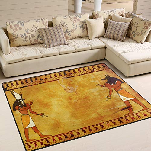 Use7 Ägyptische Artwork Vintage Teppich für Wohnzimmer Schlafzimmer 203 cm x 147,3 cm