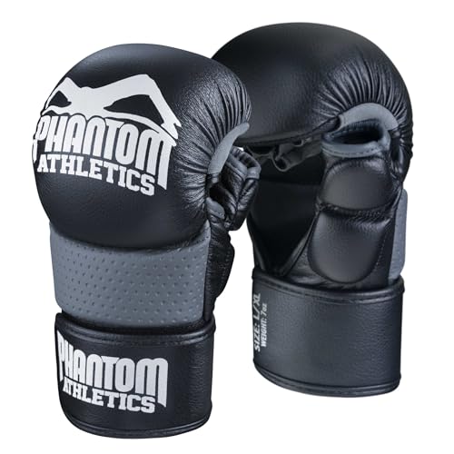 Phantom MMA Handschuhe RIOT - Optimaler Schutz für Sparring - Extra Sicherheit für Daumen und Handgelenk - Offener Griff für jeden Kampfsport wie Grappling - Fight und Training - Herren und Damen