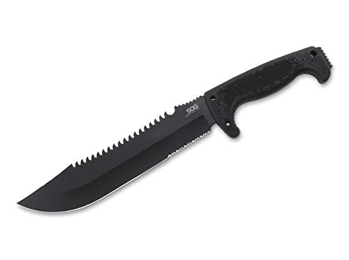 SOG Unisex – Erwachsene Jungle Primitve Feststehendes Messer, Schwarz, 38,9 cm