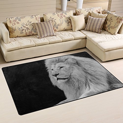 Use7 Teppich mit König der Löwen, Dschungel, rutschfest, für Wohnzimmer, Schlafzimmer, 100 x 150 cm