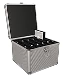 Icy Box IB-AC628 Kunststoff-Schutzkoffer für 10x 2,5"/3,5" Laufwerke inkl. Schutz gegen statische Aufladung und Stöße (silber)