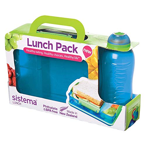 Sistema Lunch Snack Attack Duo und Twist 'N' Sip Flasche, 330 ml - farblich sortiert