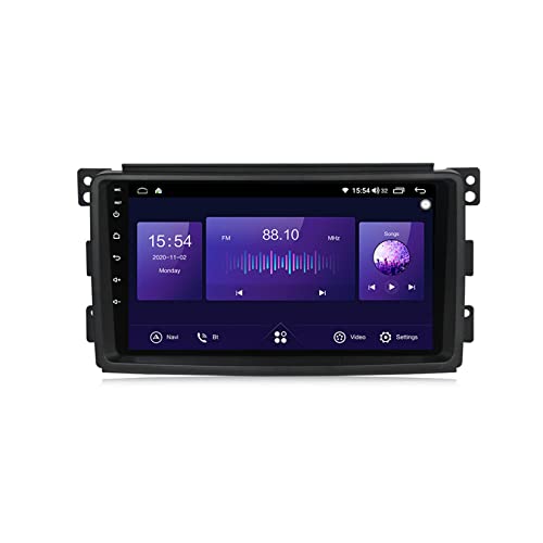 Android 11 9 Zoll Navigator für Benz Smart 2006–2009, Autoradio, Touchscreen, Bluetooth-Autoradio, unterstützt WiFi, GPS, USB, Lenkradsteuerung, Bluetooth, Spiegelverbindung, voll