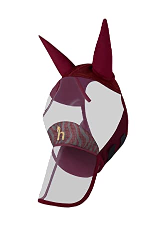 Horze Pferde Fliegenmaske Kenya; Fliegenhaube mit Nasenschutz für Pferde