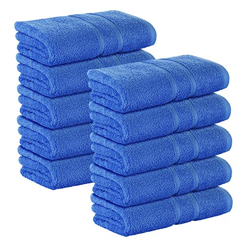 10 Stück Premium Frottee Gästehandtücher 30x50 cm in blau von StickandShine in 500g/m² aus 100% Baumwolle