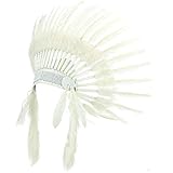 Gringo Indianer Häuptling Kopfschmuck - Weiß, One Size