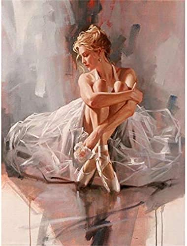 WYWQN 5D DIY Diamond Painting Kits für Erwachsene Ballerina Full Drill Painting Strass Stickerei Bilder Kreuzstich Kunsthandwerk für Home Wall Decor-Round Dirll 50x60CM