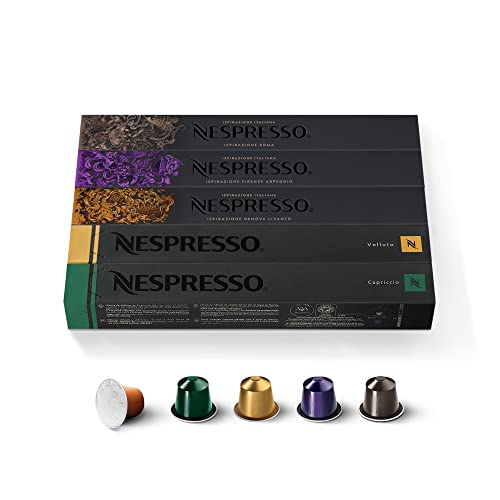 NESPRESSO ORIGINAL, Auswahl an Espresso Kaffees, helle bis dunkle Röstungen, 50 Kaffeekapseln