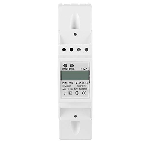 Wattmeter, 120/230V AC 10-40A DIN Schienen Stromzähler, Digitaler LCD-Einphasen Energiezähler, Elektronischer KWh Zähler Hutschiene