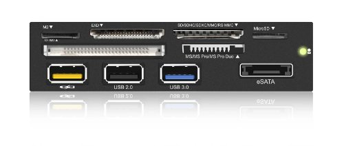 Icy Box IB-868-B Interner Multikartenleser mit 2x USB, 1x eSATA und USB-Ladeport für einen 3,5" (8,9 cm) Einbauschacht
