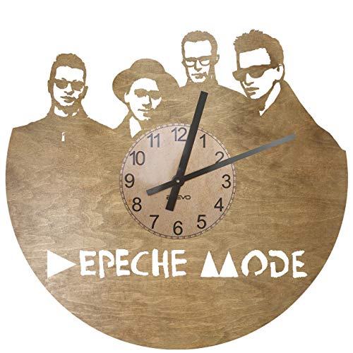 EVEVO Depeche Mode Wanduhr aus Holz 50cm 109 Farben zur Auswahl Retro-Uhr Handgefertigte Vintage Geschenk Stil Raumdekoration Hause Großes Geschenk Uhr Depeche Mode